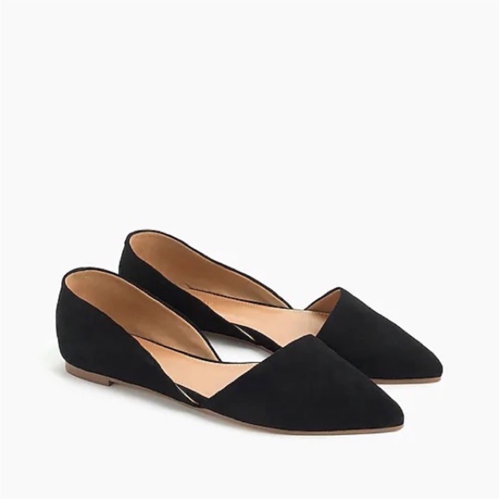 NWOT J.Crew Zoe Black Suede d'Orsay Flats